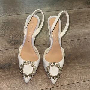 Gianni Bini White Heels with Embellishments